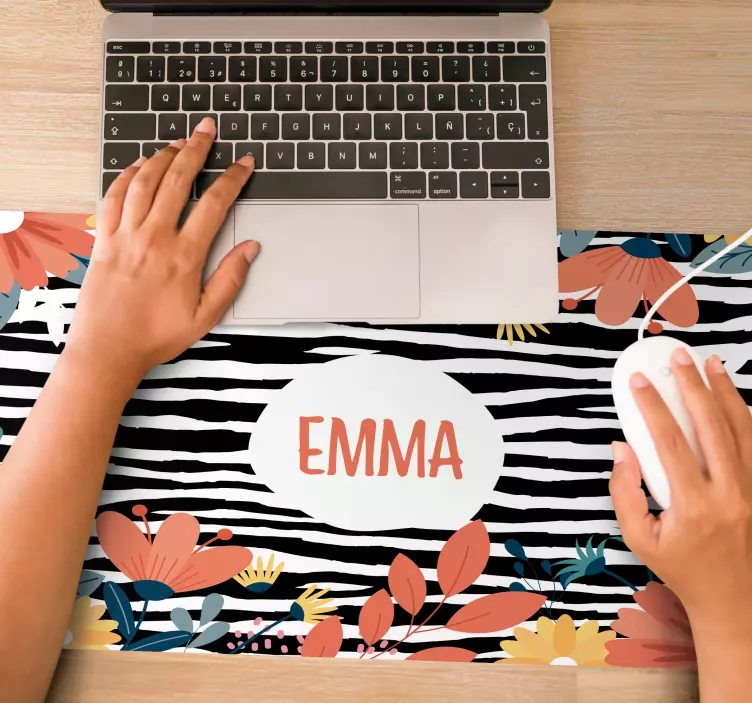 Personalised mouse mat floral custom design - TenStickers