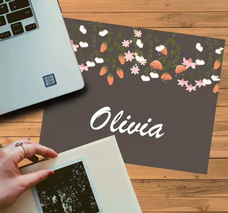 Personalised mouse mat floral custom design - TenStickers