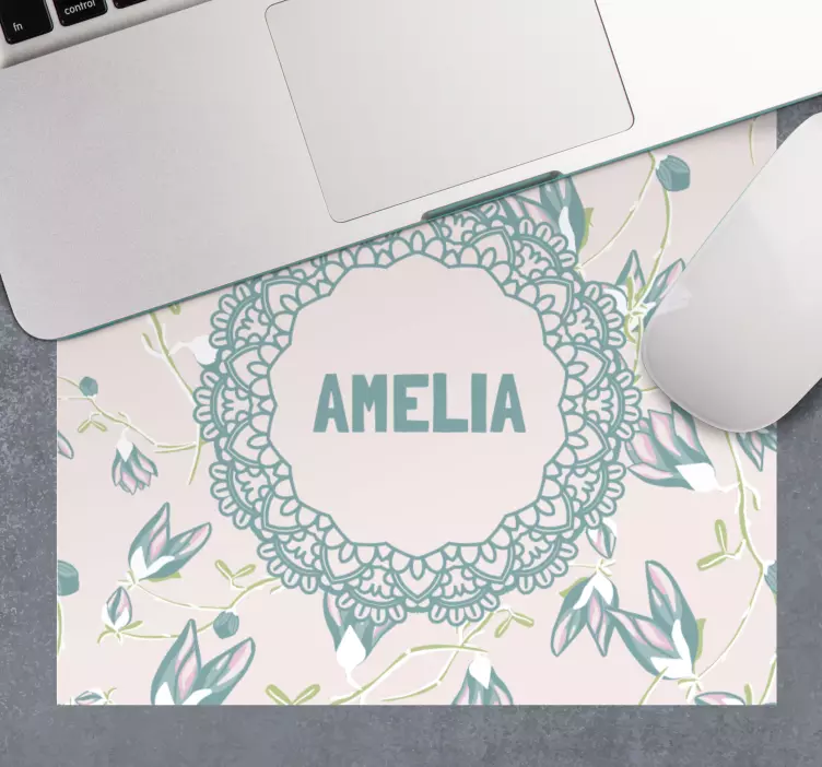Personalised mouse mat floral lace design - TenStickers