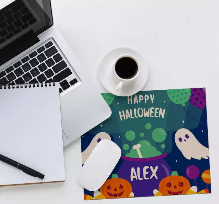 Personalised mouse mat happy halloween - TenStickers