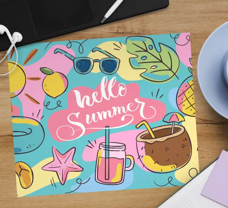 Personalised mouse mat hello summer design - TenStickers