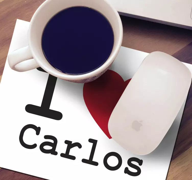 Personalised mouse mat i love carlos - TenStickers