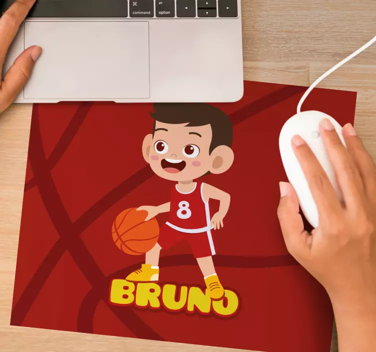 Personalised mouse mat joyful basketball player - TenStickers