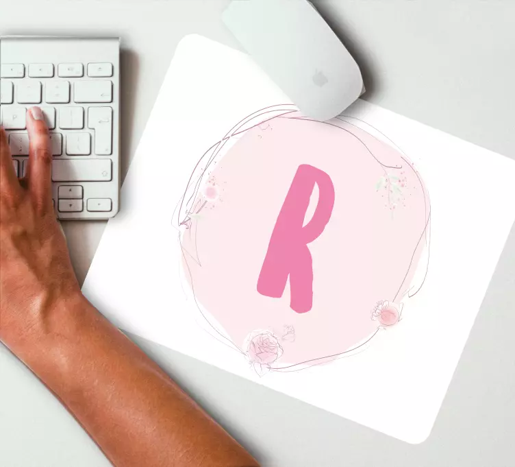 Personalised mouse mat personalized elegant initial - TenStickers