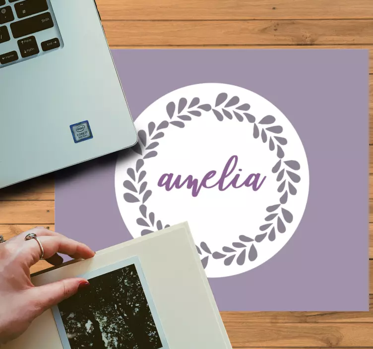 Personalised mouse mat personalized name circle - TenStickers