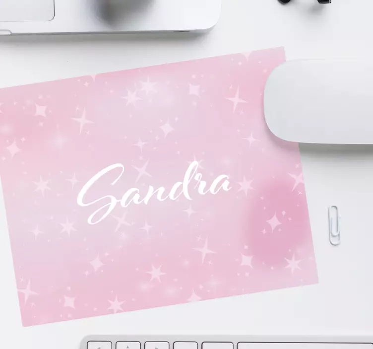 Personalised mouse mat personalized pink sparkle - TenStickers