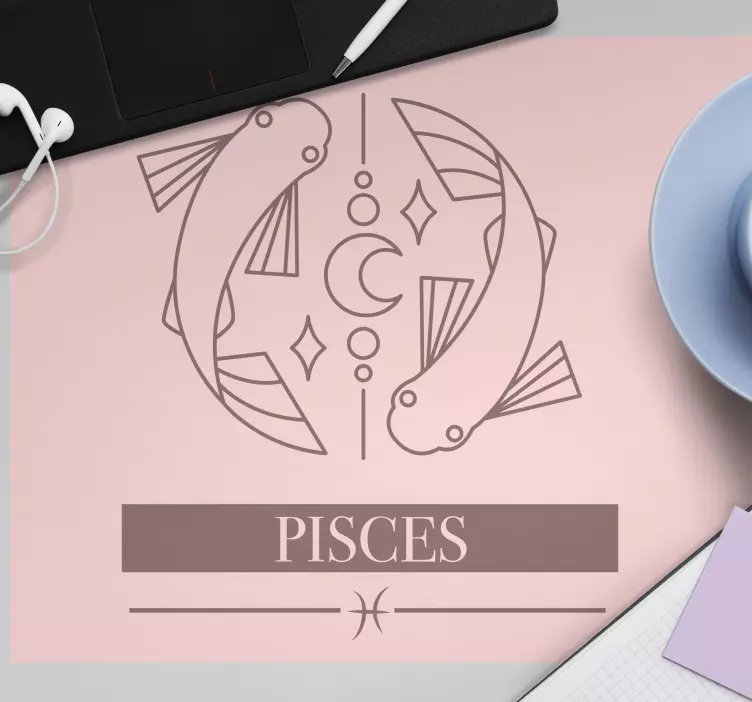 Personalised mouse mat pisces zodiac symbol - TenStickers