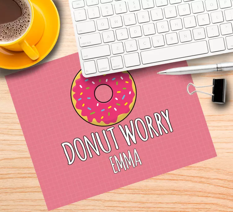 Personalised mouse mat playful donut design - TenStickers