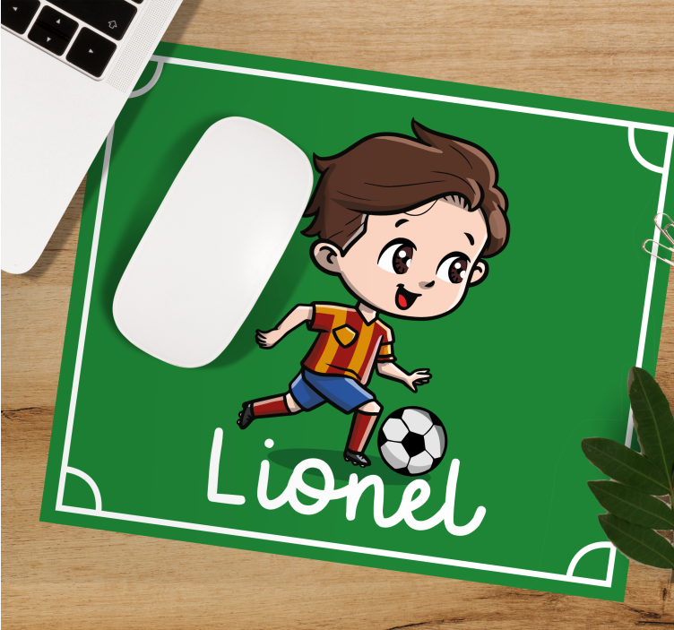 Personalised mouse mat playful soccer character - TenStickers