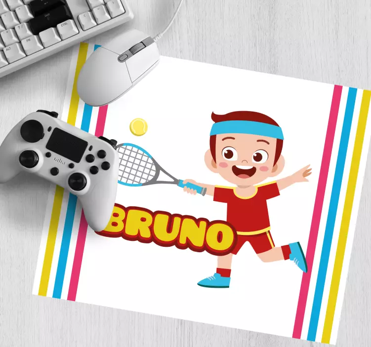 Personalised mouse mat playful tennis character - TenStickers