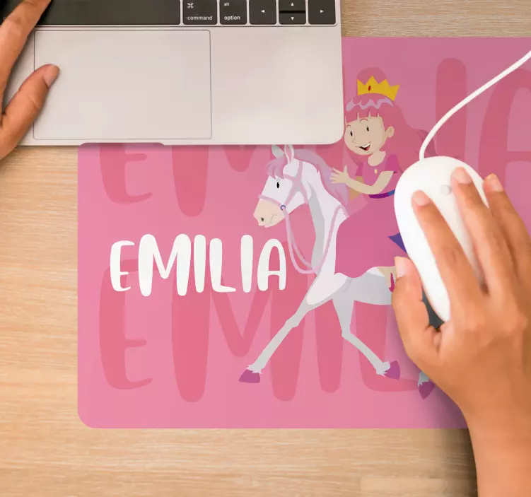Personalised mouse mat princess on unicorn - TenStickers