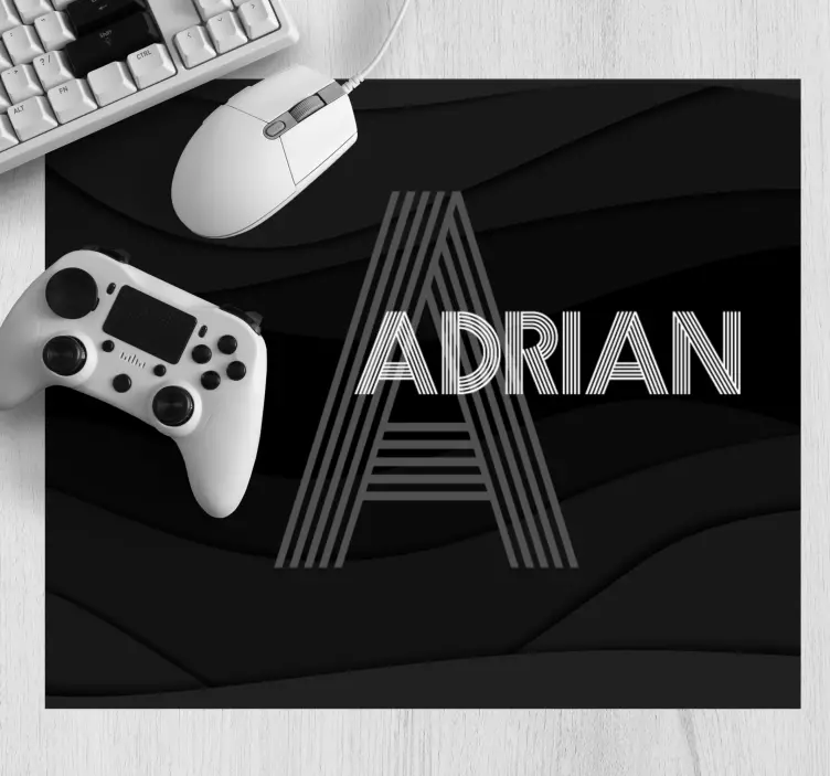 Personalised mouse mat stylish custom initials - TenStickers