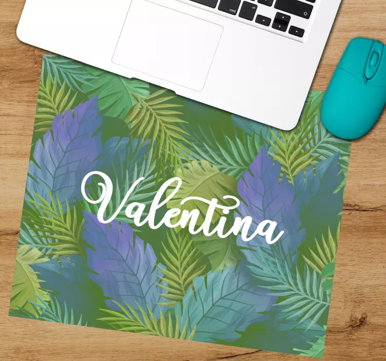 Personalised mouse mat tropical leaf design - TenStickers