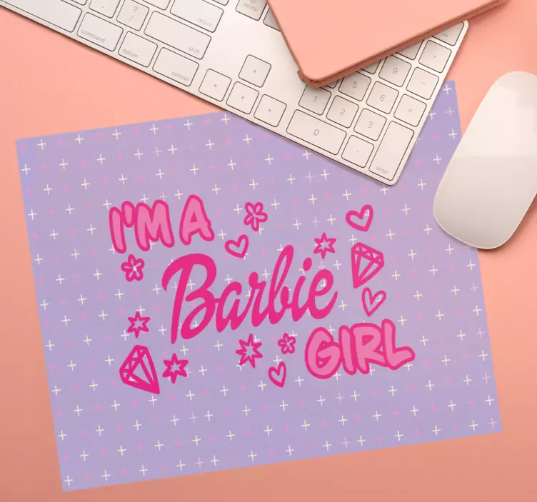 Personalised mouse mat with adorable pink design - TenStickers