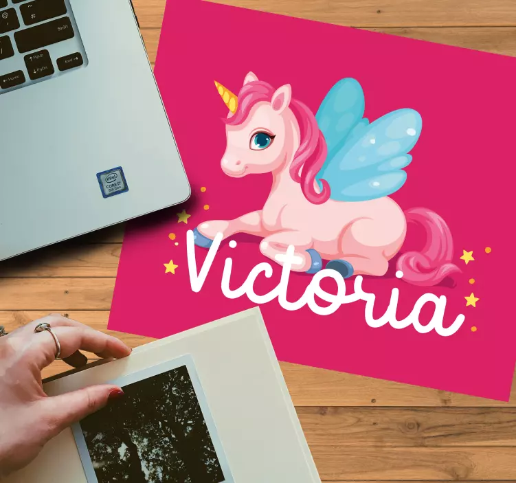 Personalised mouse mat with adorable unicorn design - TenStickers