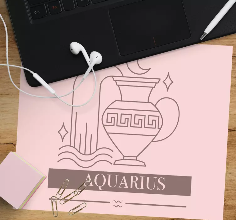 Personalised mouse mat with aquarius symbol - TenStickers