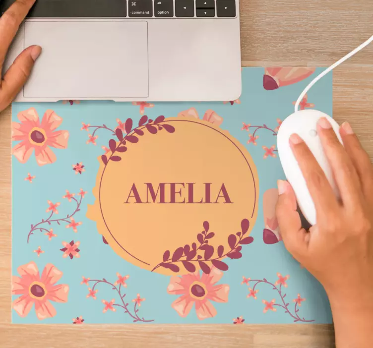 Personalised mouse mat with botanical design - TenStickers