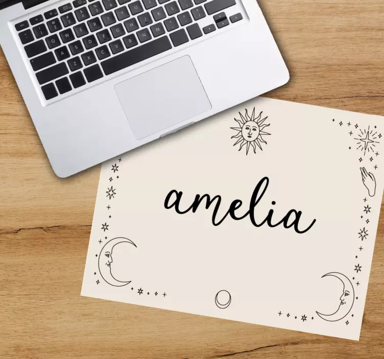 Personalised mouse mat with celestial name design - TenStickers