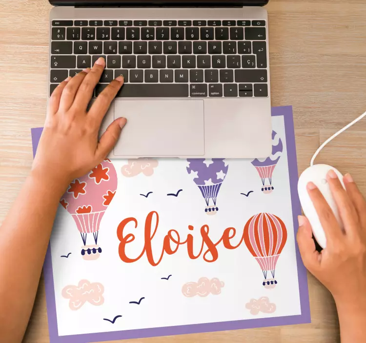 Personalised mouse mat with colorful hot air balloons - TenStickers