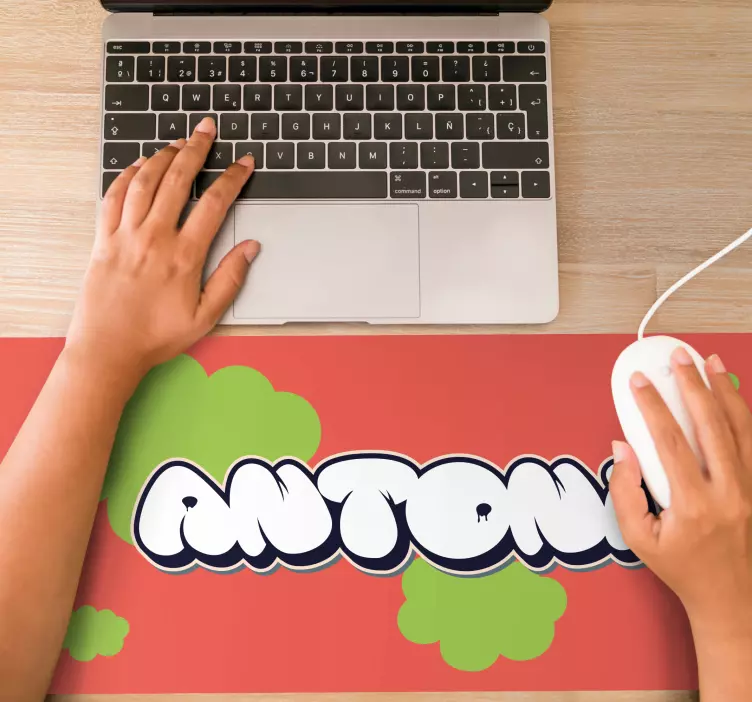 Personalised mouse mat with custom colorful text - TenStickers