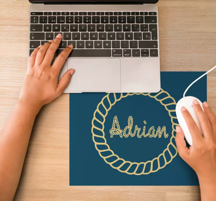 Personalised mouse mat with custom rope text - TenStickers