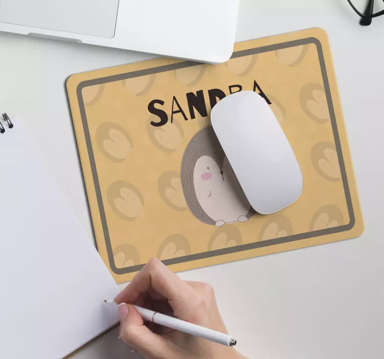 Personalised mouse mat with cute hedgehog design - TenStickers