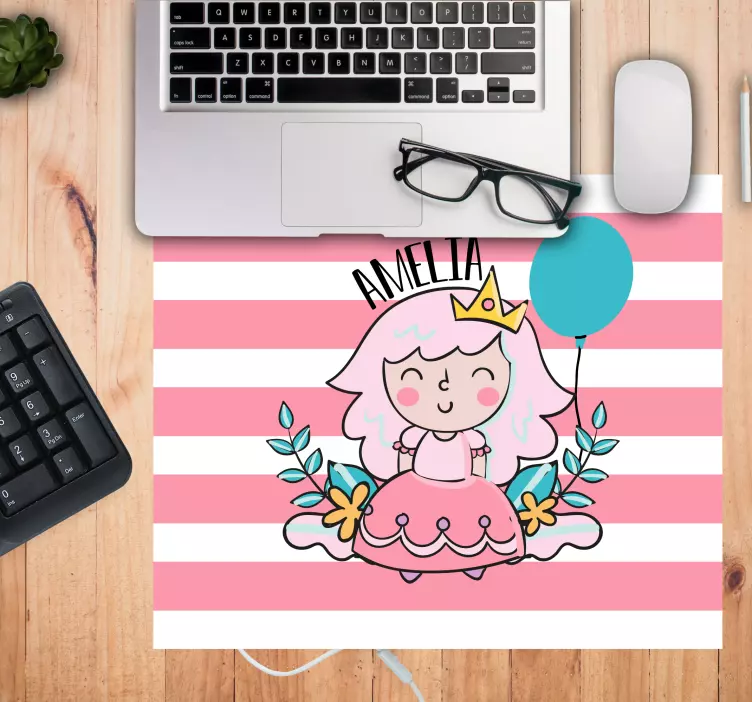 Personalised mouse mat with cute princess illustration - TenStickers