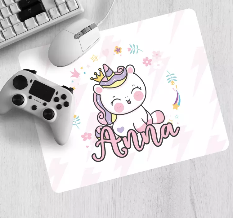 Personalised mouse mat with cute unicorn design - TenStickers