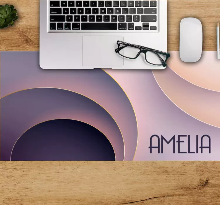 Personalised mouse mat with elegant circular waves - TenStickers