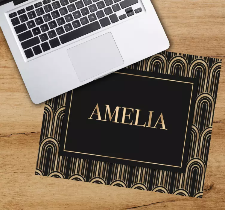 Personalised mouse mat with elegant gold name - TenStickers
