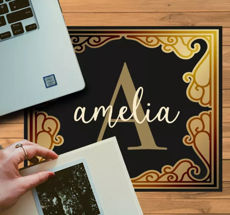 Personalised mouse mat with elegant monogram design - TenStickers