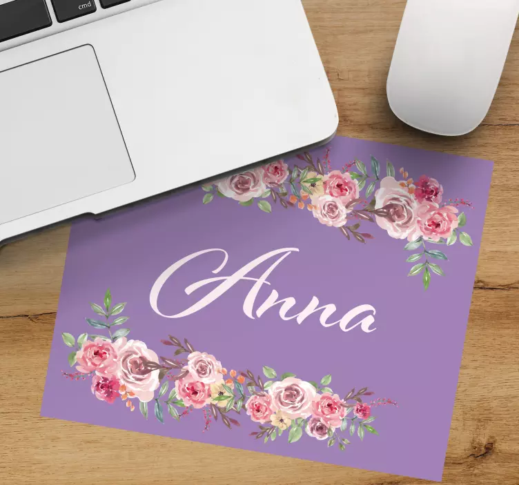 Personalised mouse mat with floral design - TenStickers