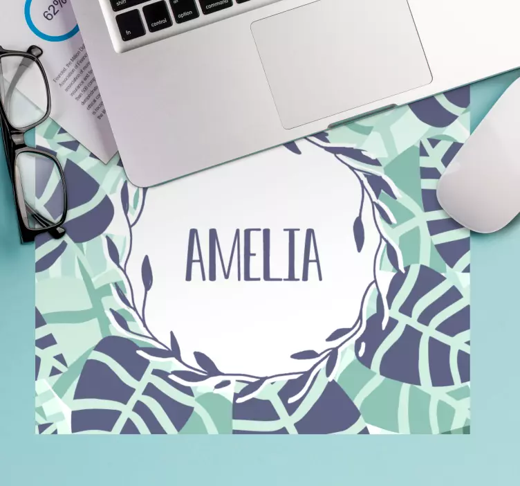 Personalised mouse mat with floral pattern design - TenStickers