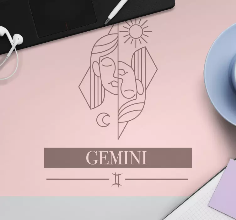 Personalised mouse mat with gemini sun symbol - TenStickers