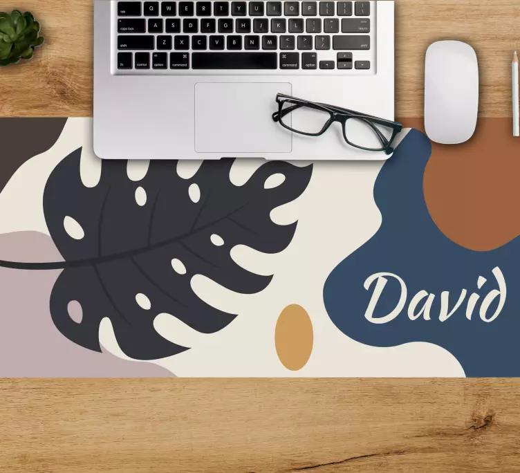 Personalised mouse mat with leaf motif design - TenStickers