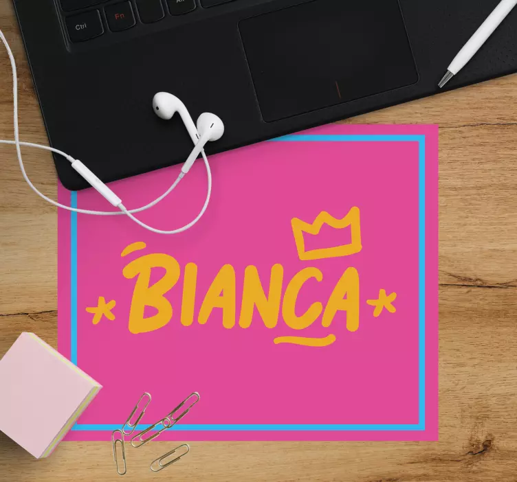 Personalised mouse mat with pink details - TenStickers
