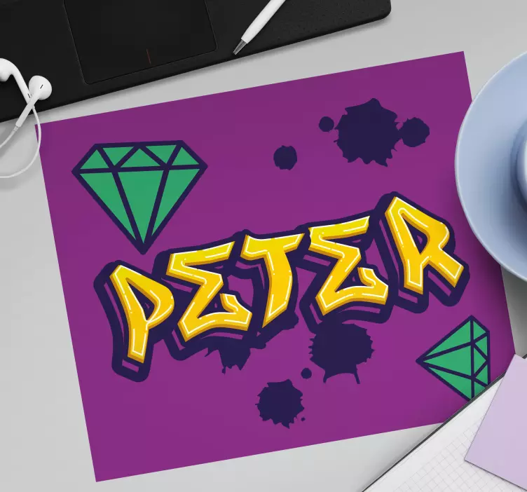 Personalised mouse mat with stylish name art - TenStickers