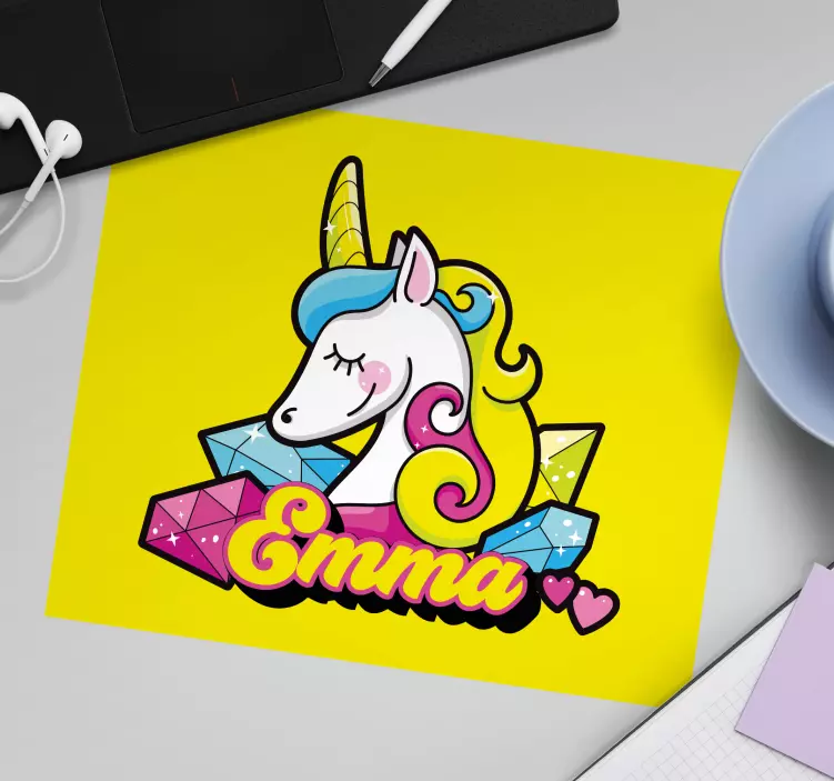Personalised mouse mat with unicorn character art - TenStickers