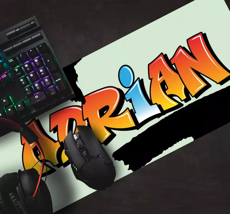 Personalised mouse mat with vibrant custom text - TenStickers