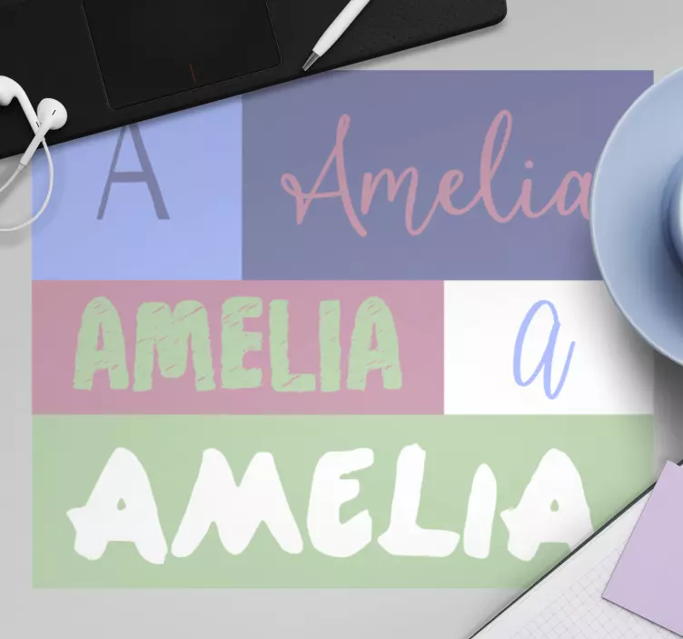Personalised mouse mat with vibrant name design - TenStickers
