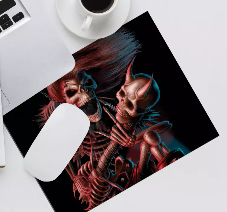 Skeleton rock duo gaming mouse pad - TenStickers