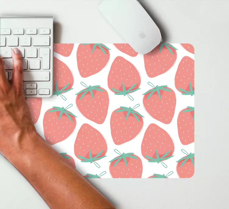 Strawberry motif style mouse pad patterns - TenStickers