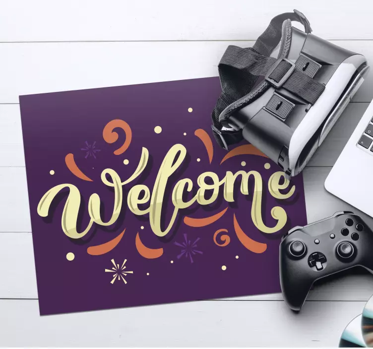 Welcome stylish text personalised mouse mat - TenStickers