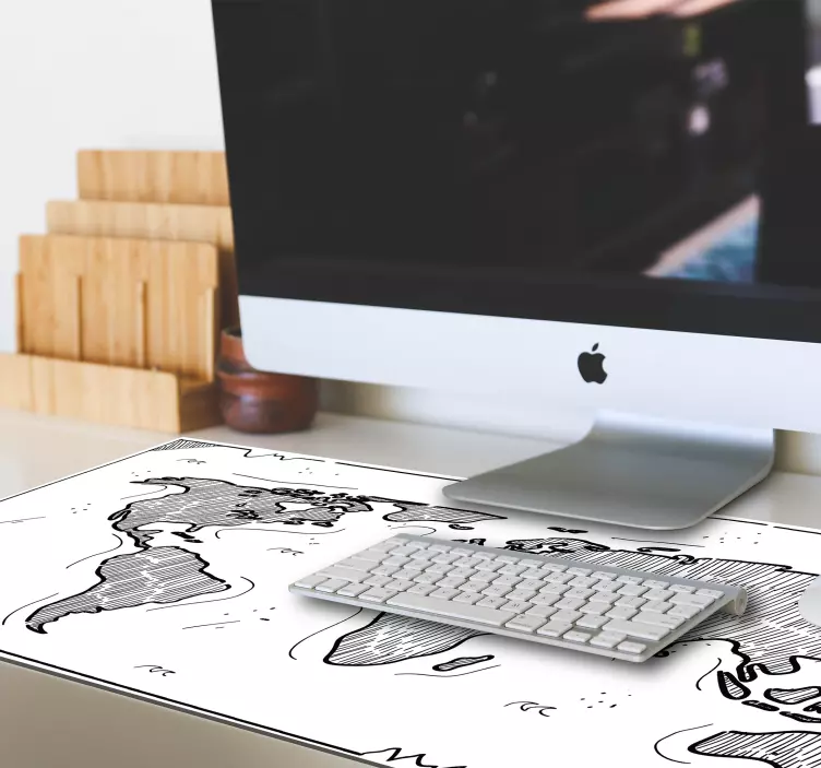 World map mouse pad artistic world outline - TenStickers