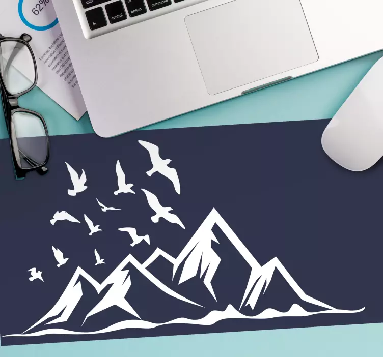 World map mouse pad majestic mountain range - TenStickers
