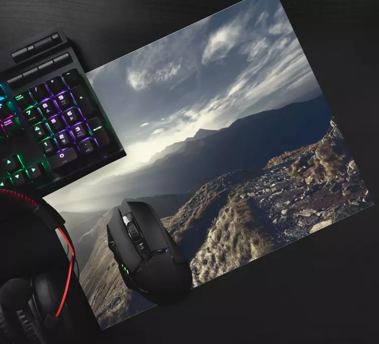 World map mouse pad mountainous terrain view - TenStickers