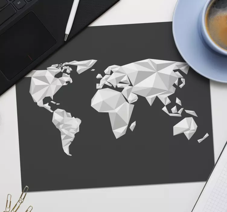 World map mouse pad polygonal world map - TenStickers