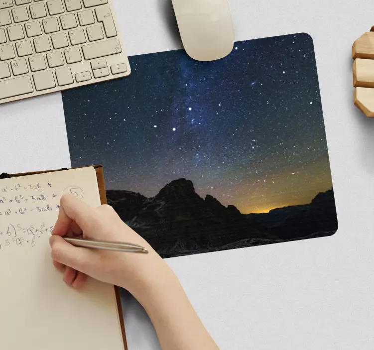 World map mouse pad starry mountain view - TenStickers