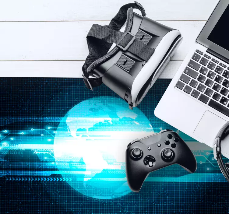 World map mouse pad with glowing globe design - TenStickers