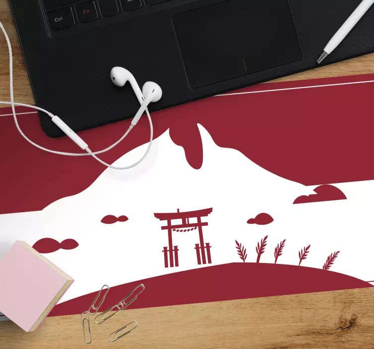 World map mouse pad with japanese torii gate design - TenStickers